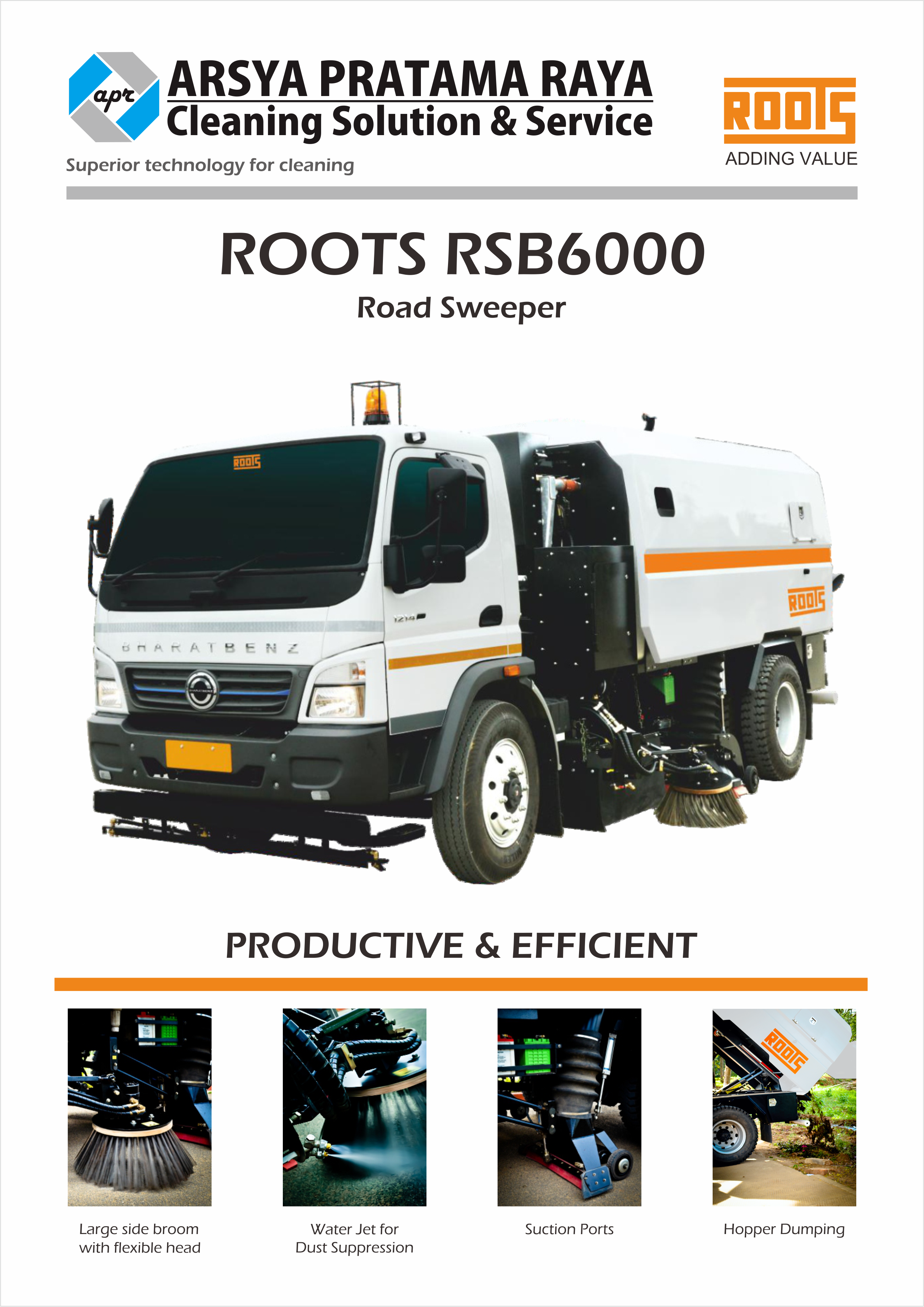Road Sweeper ROOTS RSB 6000 Type Vacuum