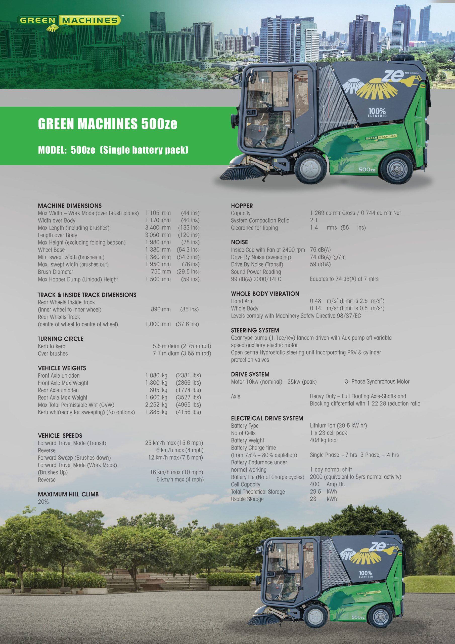 Road Sweeper Green Machine 500 ze